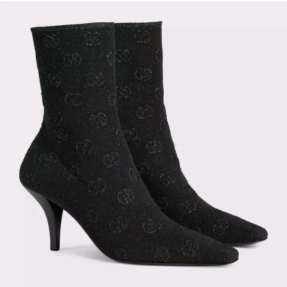 Gucci Shoes - $1,200 GUCCI Demi 75mm logo-jacquard metallic knit ankle boots size 39 US 9 NIB